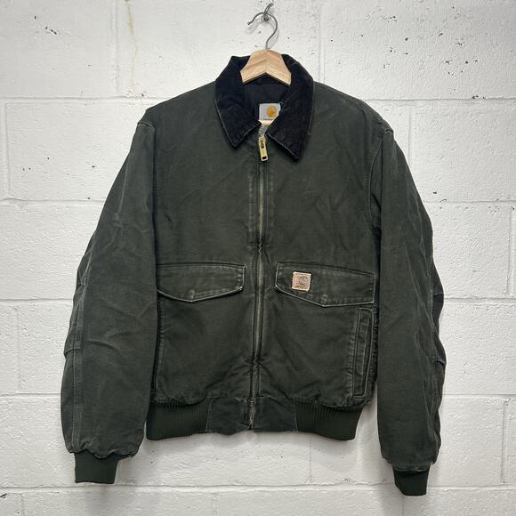 Y2K Carhartt Quilted Bomber Jacket “Moss Green” J165 MOS